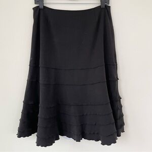 Acorn Vintage Tiered Ruffle Midi Skirt 10 Black Whimsigoth Goth Romantic Y2K 90s